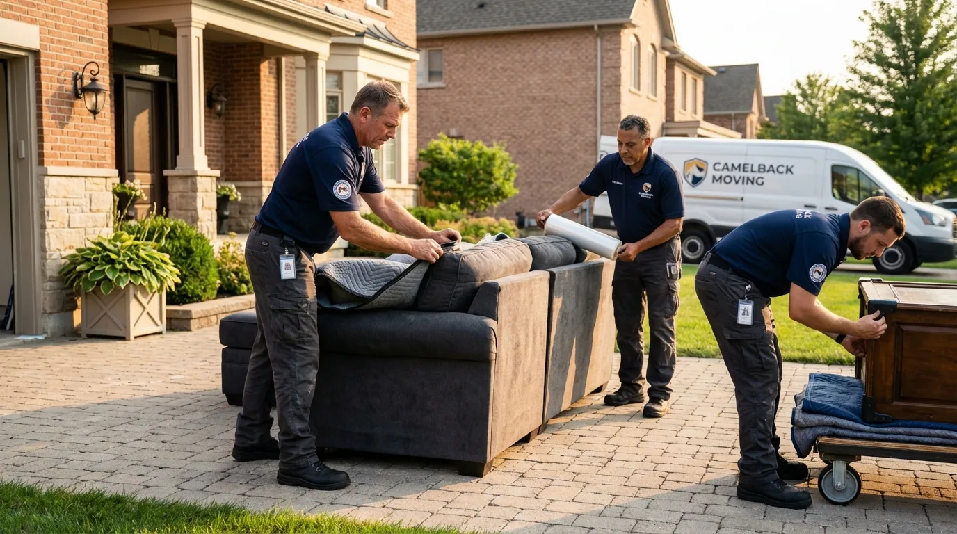 Large estate moving crew wrapping furniture in Healdton, OK